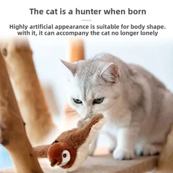 Interactive Cat Toy Cat's Accessories Rechargeable Chirping Flapping Bird With Catnip for Indoor Cats (Does Not Fly) Toys Things