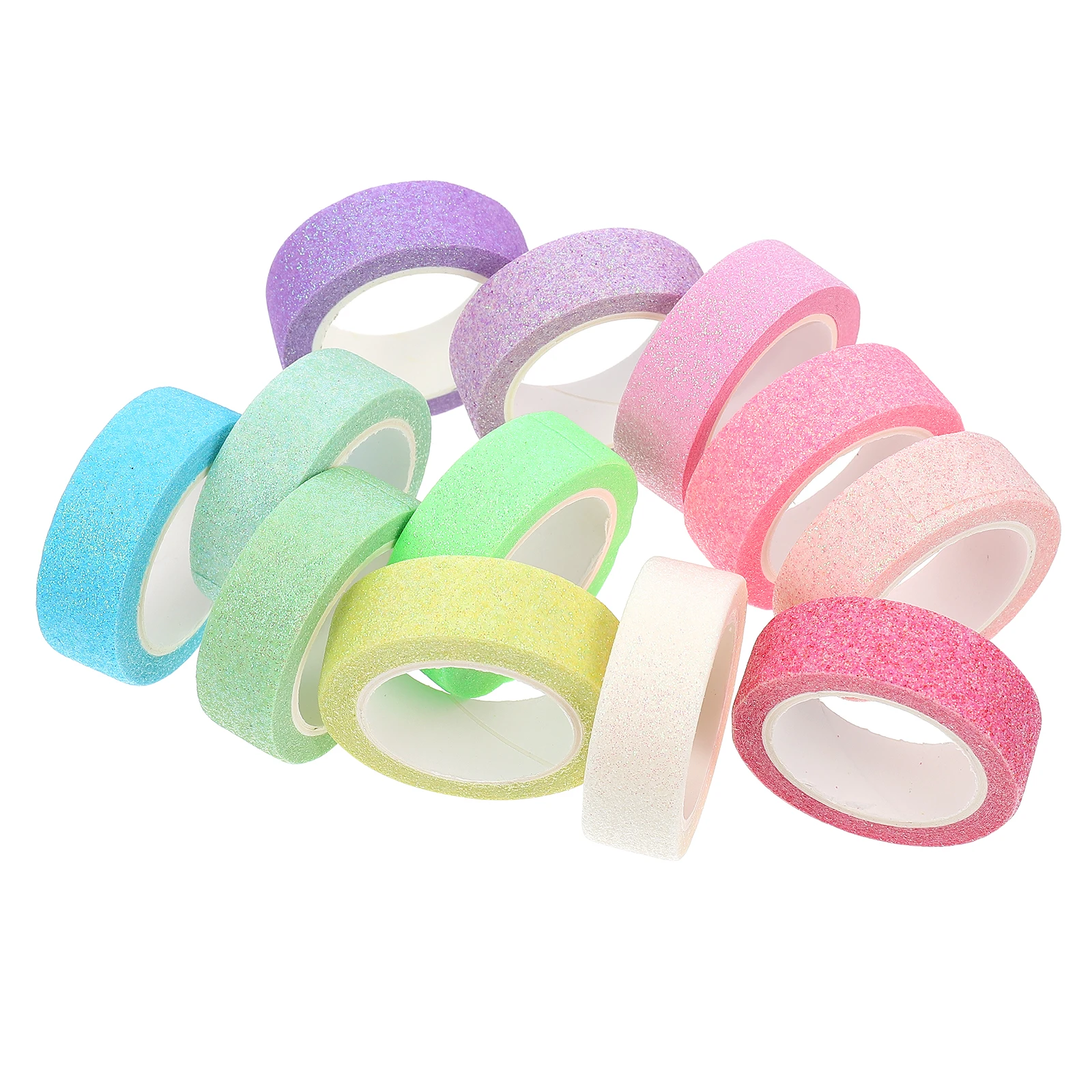 

12 Rolls Washi Tape Decoration Glitter Pastel Tapes Decorative Colored Hand Account