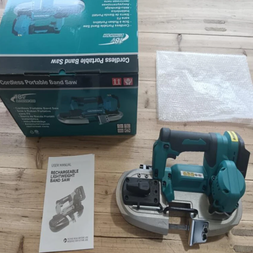 

110-220V Brushless Electric Band Saw Machine Handheld Metal Wood Cutting Tool Wire Saw Wireless Power Saw 21V 4.0Ah 0-3.2m/s