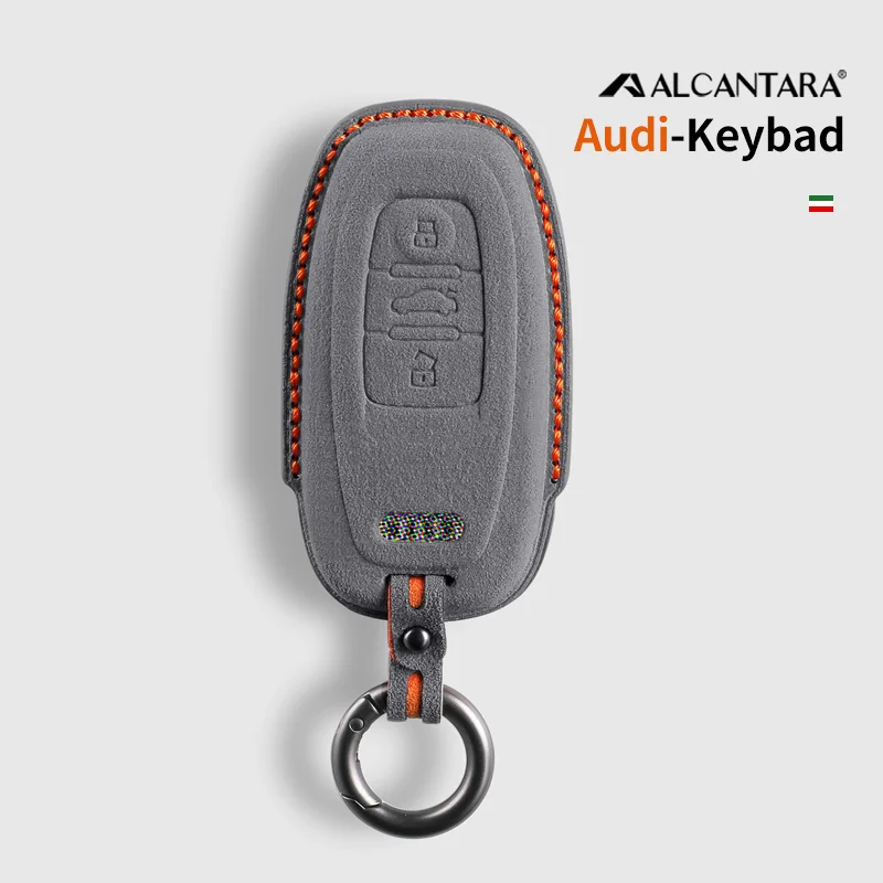 Alcantara Car Remote Key Case Cover Shell For Audi Q8 RSQ8 A6 C8 S6 RS6 A7 S7 RS7 A3 8Y A8 D5 4N RS E-tron GT Q4 Q7 4M