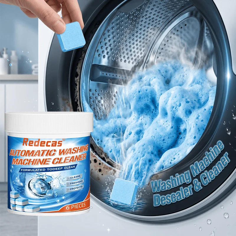 Washing Machine Cleaner Tablets, Drum Tub Deodorizer Removes Dirt Stains Odor, Fresh Scent, Cleans All Parts Without Damage