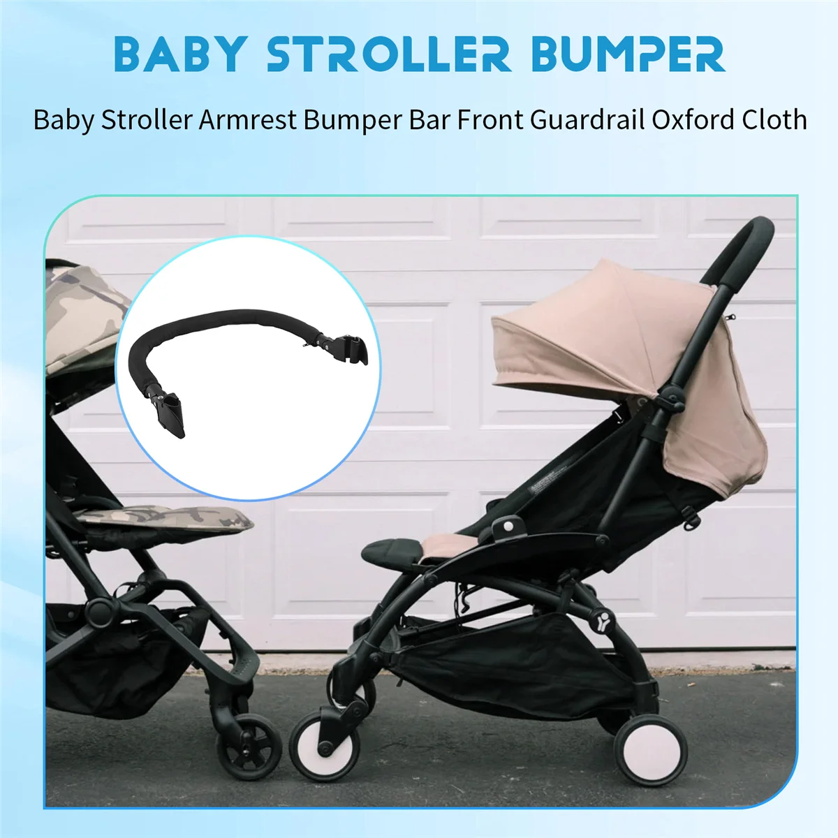 Baby Stroller Armrest Bumper Bar Front Guardrail Baby Front Armrest Fence Handlebar Oxford Cloth Pram Pushchair for Yoyo