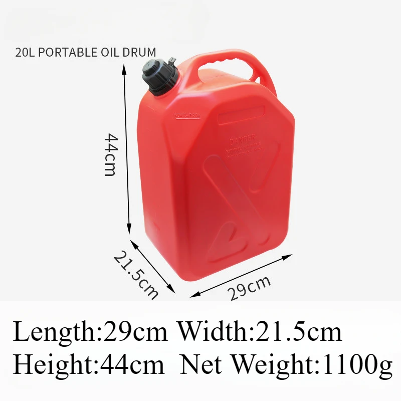 

Plastic Portable Explosion-proof Anti-static Petrol Tank for Car Motorcycle Outboard Engine Spare Fuel Tank 20L