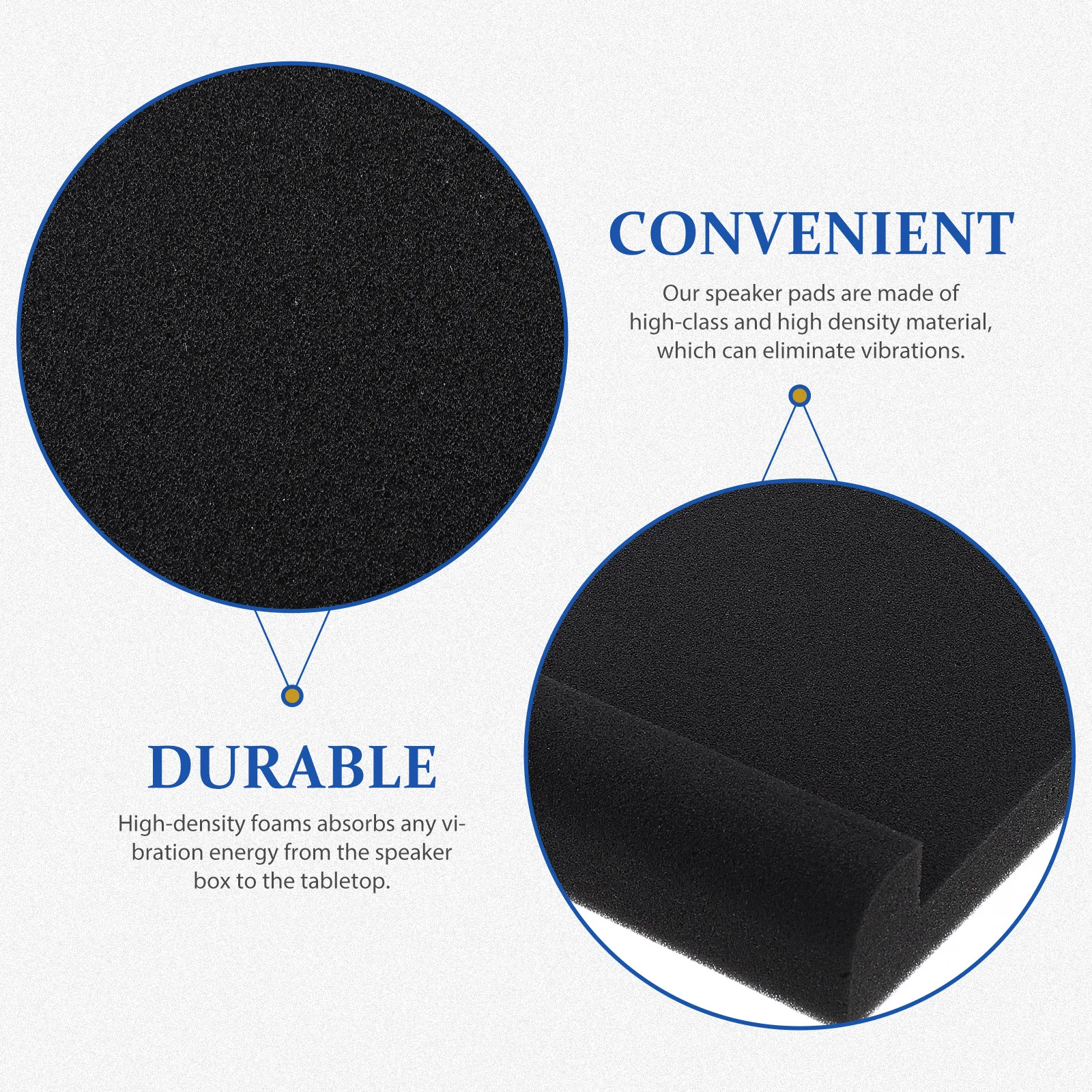 

4Pcs Speaker Isolation Pads High Density Polyethylene Acoustic Soundproof Mat Noise Reduction Cushion for Monitor Subwoofer