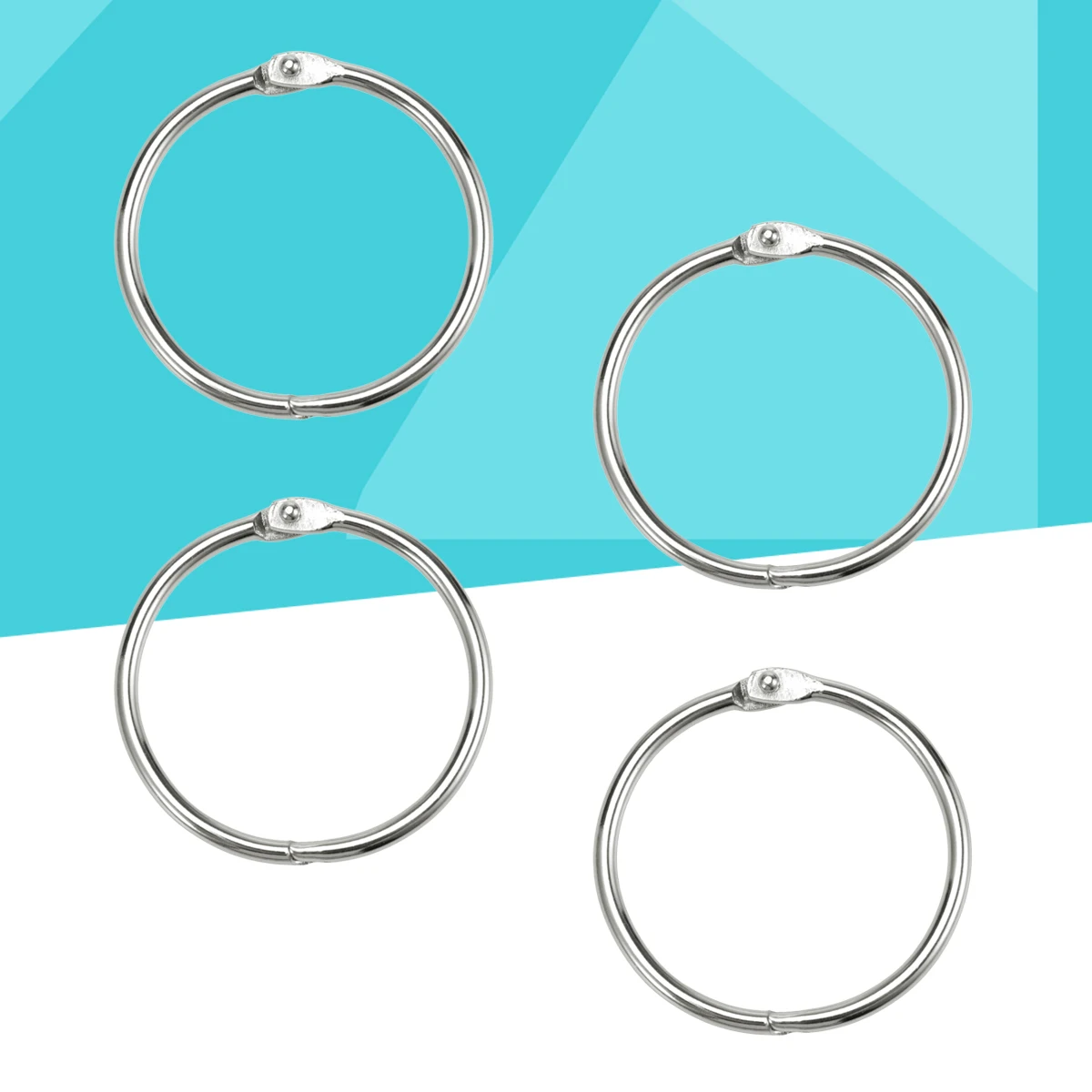 

25Pcs Silver Metal Binder Rings Loose Leaf Scrapbook Clips Keychain Photo Paper Organizer Book Holder Loose Leaf Binder