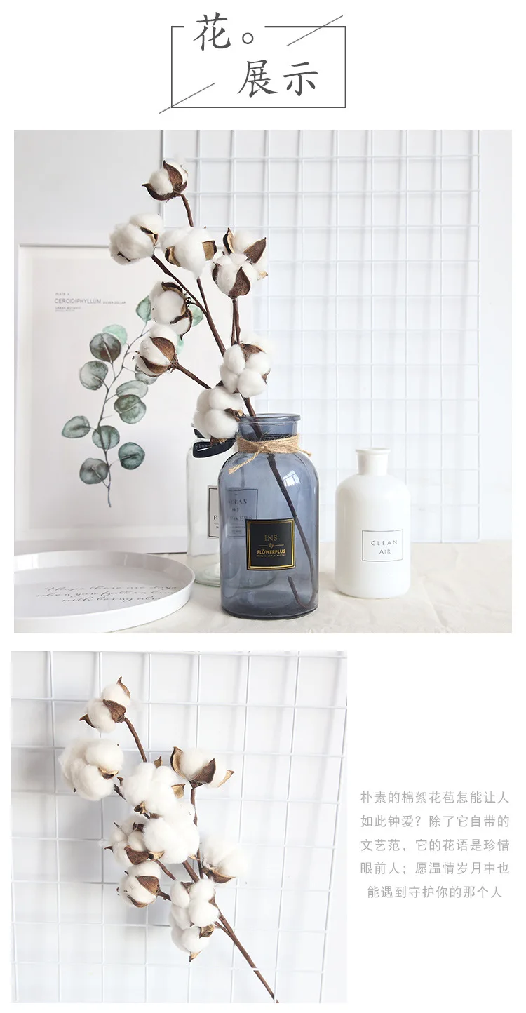 1pc Künstliche Pflanzen Natürlich Getrocknete Baumwolle Floral Zweig Vase Hochzeit Garten Party Diy Dekoration Gefälschte Blumen Hause Zimmer decor – Detail 15