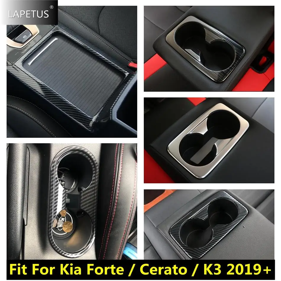 

For Kia Forte / Cerato / K3 2019 - 2023 Car Accessories Front Rear Central Console Water Cup Holder Decoration Panel Cover Trim