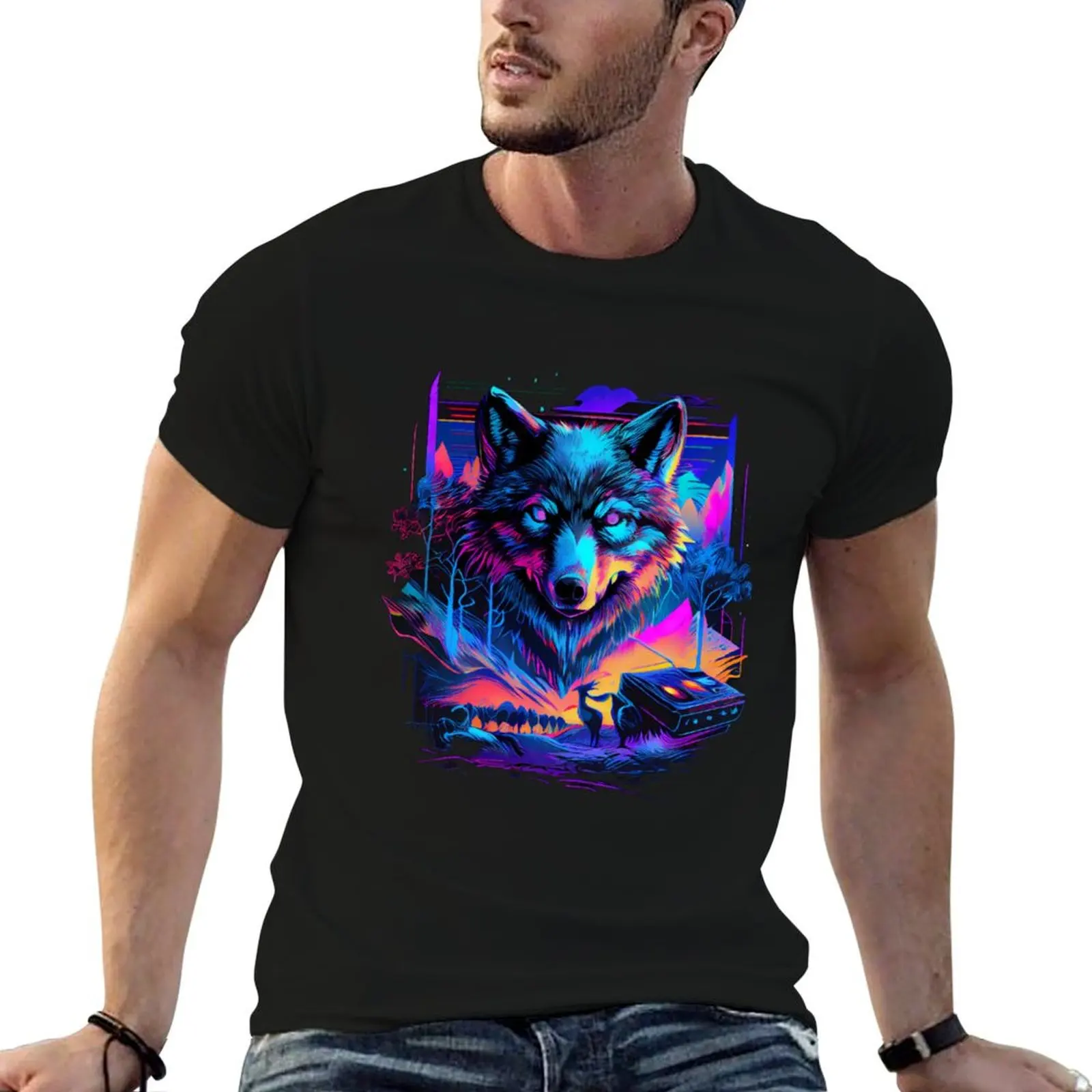 

Lost wolf T-Shirt man t shirt luxury man t shirt heavy cotton man t shirt cotton T-shirt