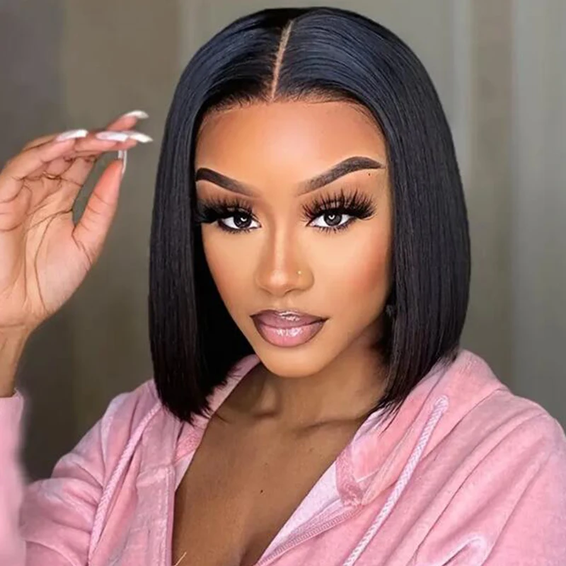 12 inch ladies fashion center parted wig - high density, voluminous and heat resistant synthetic hair, suitable for daily wear a image 3
