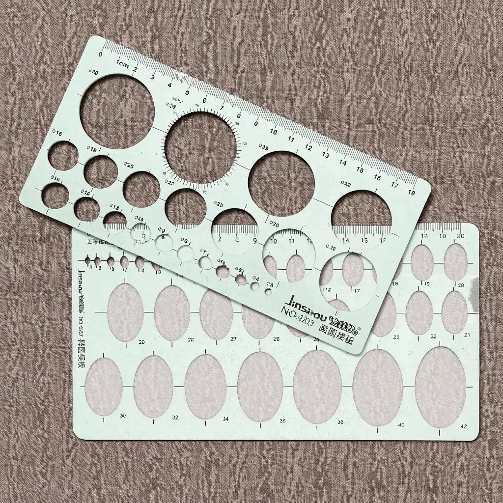2Pcs Thickened Circular Ruler Geometry Template for Architects Engineers Designers Drawing Painting Crafting Reusable Stencil