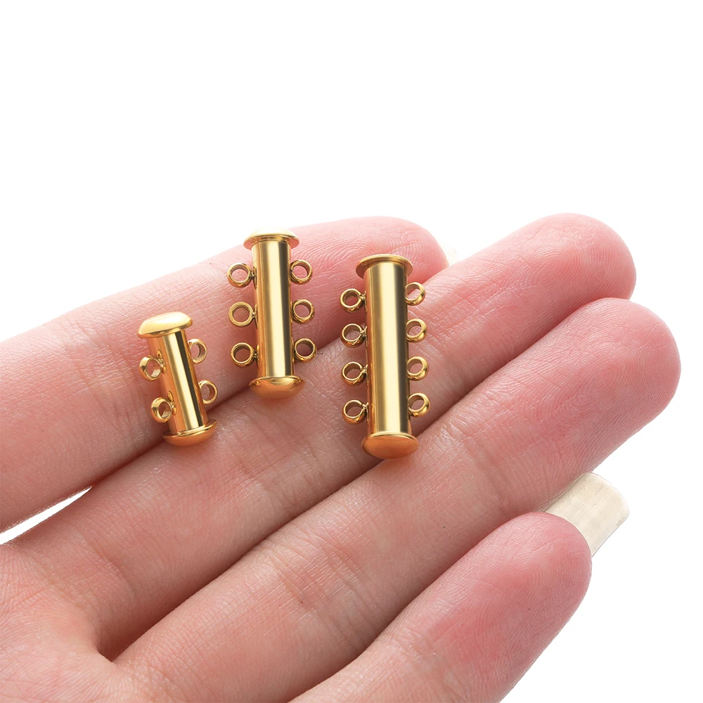 3 Stück Edelstahl-Magnetverschlüsse für DIY-Schichtketten und Armbänder, 3-Schlaufen-Verbinder, Schmuckzubehör – Detail 6