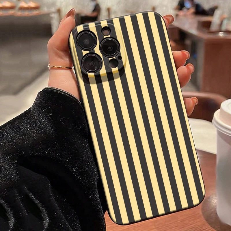 Casing Ponsel Pola Bergaris Gaya Anak Perempuan Minimalis untuk Xiaomi Poco F7 Pro 5G F6 F5 X3 X6 X5 X7 F3 M6 Penutup Casing Bumper Tahan Benturan
