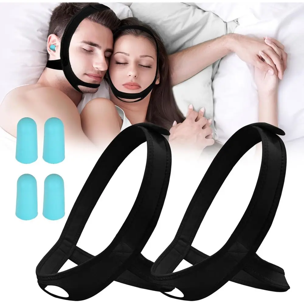 

2 Pack Adjustable Chin Straps for Snoring Relief, Suitable for Men and Women, Lightweight and Reusable
