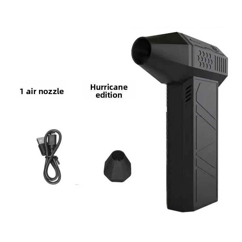 Handheld Turbo Jet Blower High Speed Brushless Motor Wireless Rechargeable Mini Air Duster with 2 Nozzles for Dust Cleaning