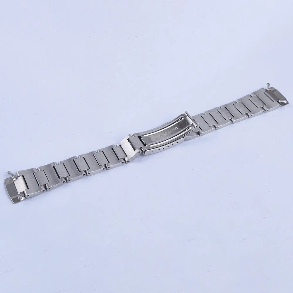 Correa de reloj curvada hueca de acero Vintage de 19mm, apta para SKX 6139-6002 6000 6001, reloj chrono