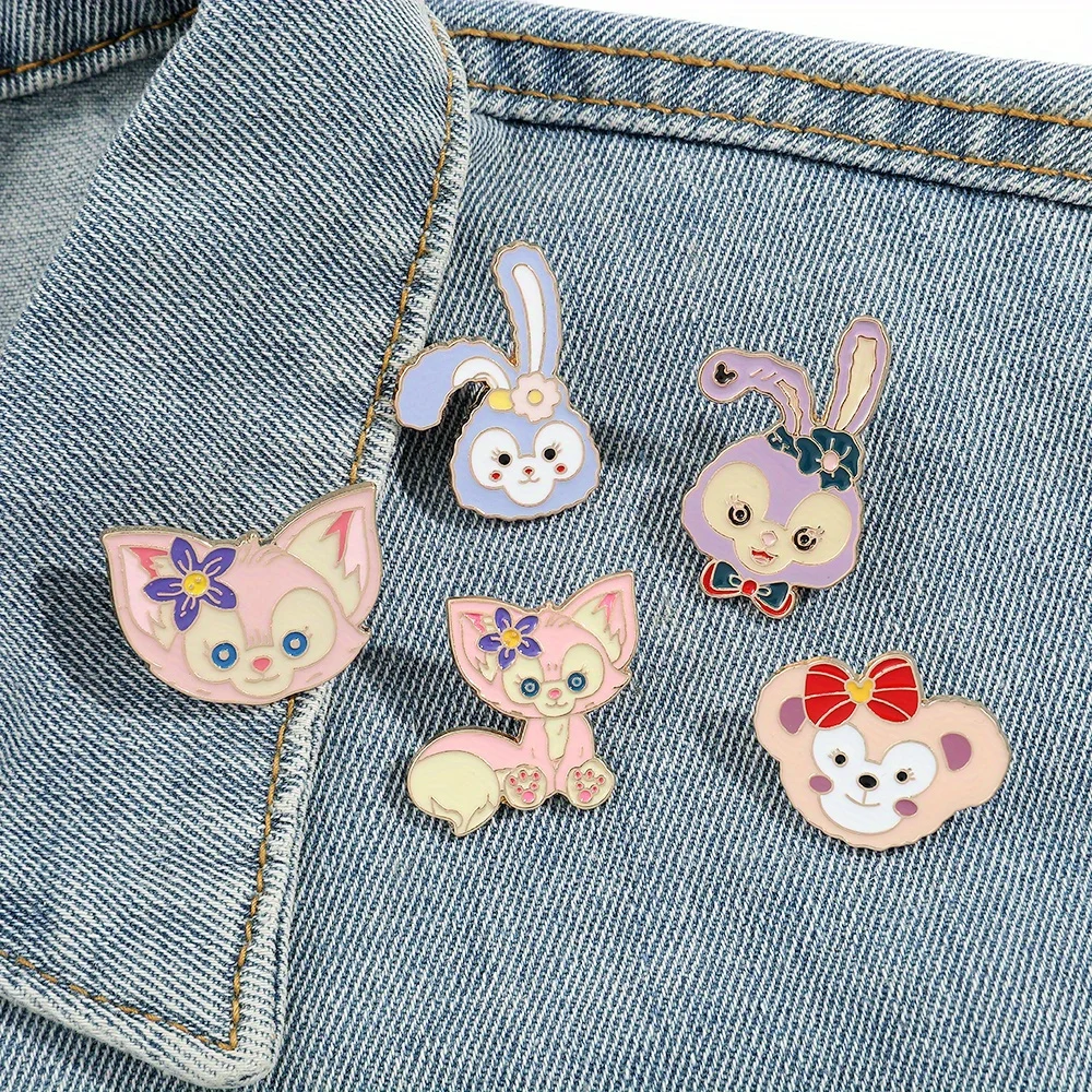 5 Pcs  Creative StellaLou  Brooch Cute  LinaBell ShellieMay Enamel Pin Metal Badge Jewelry Clothing Backpack Accessories