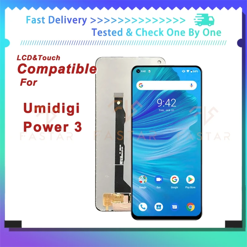 

Power3 6.53"Tested For Umidigi Power 3 LCD Screen Display Touch Digitizer Assembly Replacement phone Screen Umidigi power3 lcd