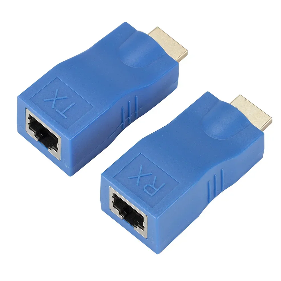 4K HD-compatible Extender RJ45 Ports LAN Network HD Extension 30m Over CAT5e/6 UTP LAN Ethernet Cable for HDTV Monitor