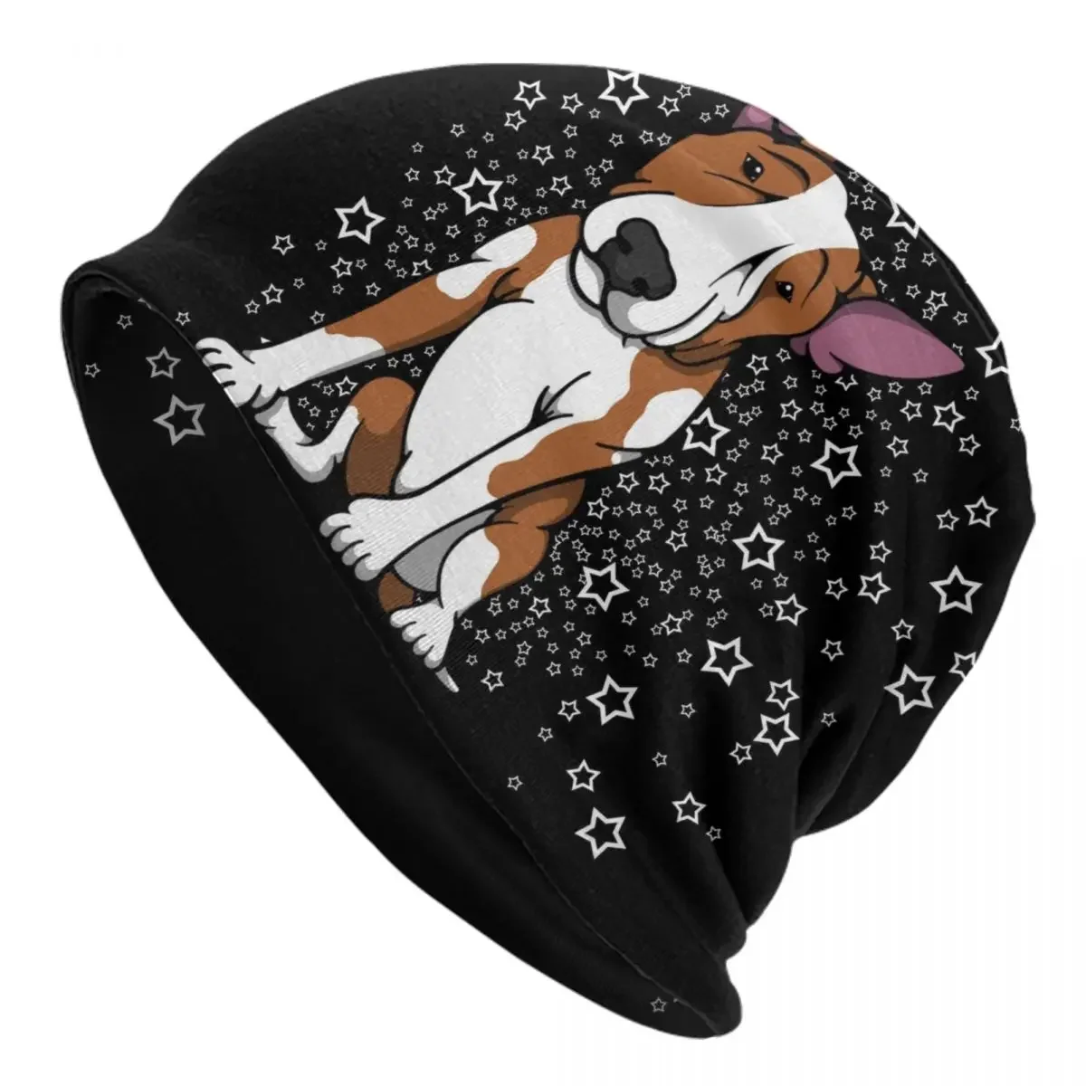 Starry English Bull Terrier Beanie Cap Unisex Bonnet Homme Knitting Hats Street Ski Dog Animal Skullies Beanies Hats For