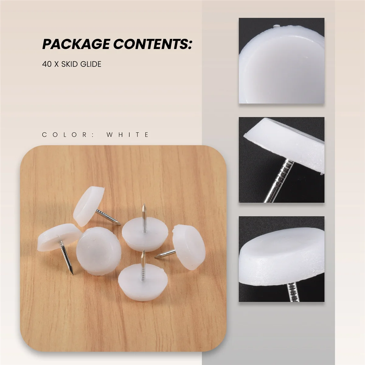 A66I 40x20 مللي متر ورأى قدم وسادة زلق الإنزلاق مسمار حامي الأثاث كرسي الجدول الساق