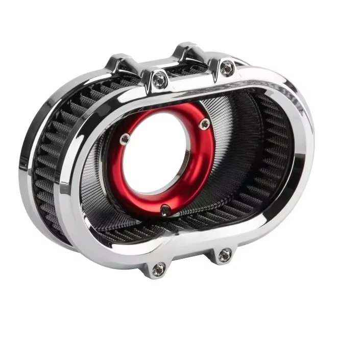Red Chrome Air Cleaner for Harley18+ Softail 107/114/117 Fatboy Breakout Street Bob 17+ Touring 107/114 Road King Street Glide