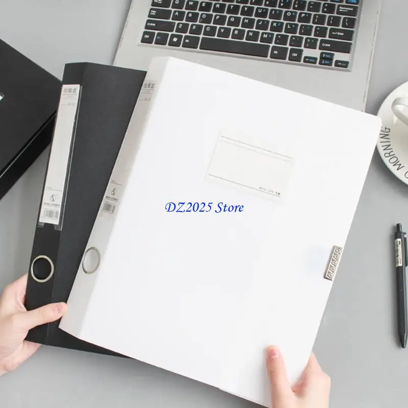 Q6RC Waterproof Document Folder Box Durable Hard Cover File Folder Container Self-adhesive Lock Design for School Office