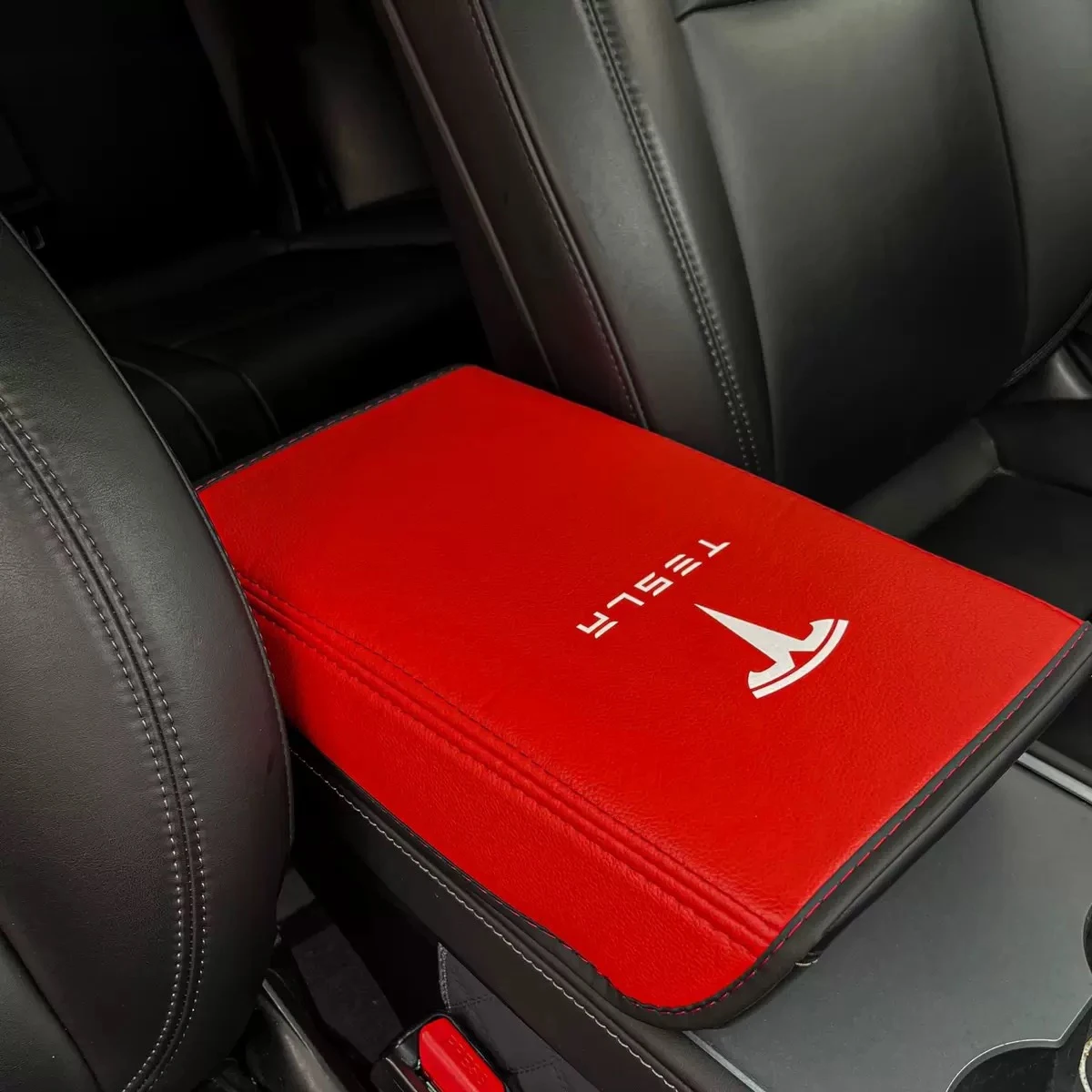 Auto Console Centrale Copertura Bracciolo In Pelle Zerbino Braccio Scatola di Immagazzinaggio Zerbino Per Tesla Modelli X 3 Y 2017 Personalizzato