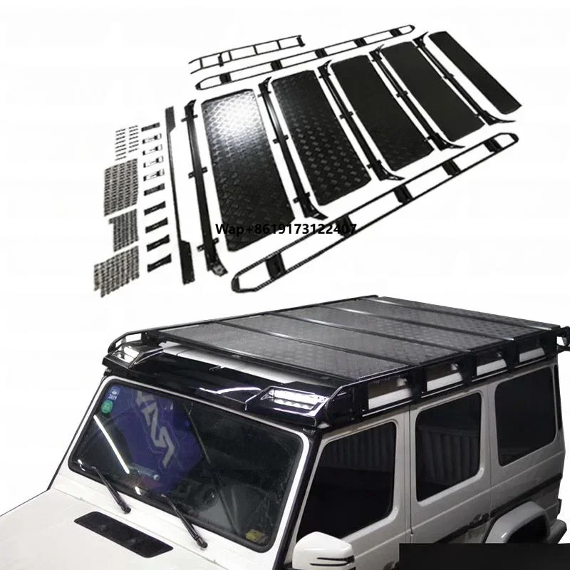 

Suitable for G Class W463 1990~2018y Car Stainless Steel Cargo Carrier Roof Luggage Rack with Rear Ladder Without Sunroof