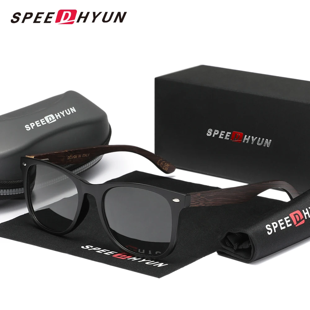 

SPEEDHYUN деревянные солнцезащитные очки из орехового дерева, мужские поляризационные линзы, велосипедные очки в большой оправе, леопардовые женские спортивные очки для вождения, анти-УФ400