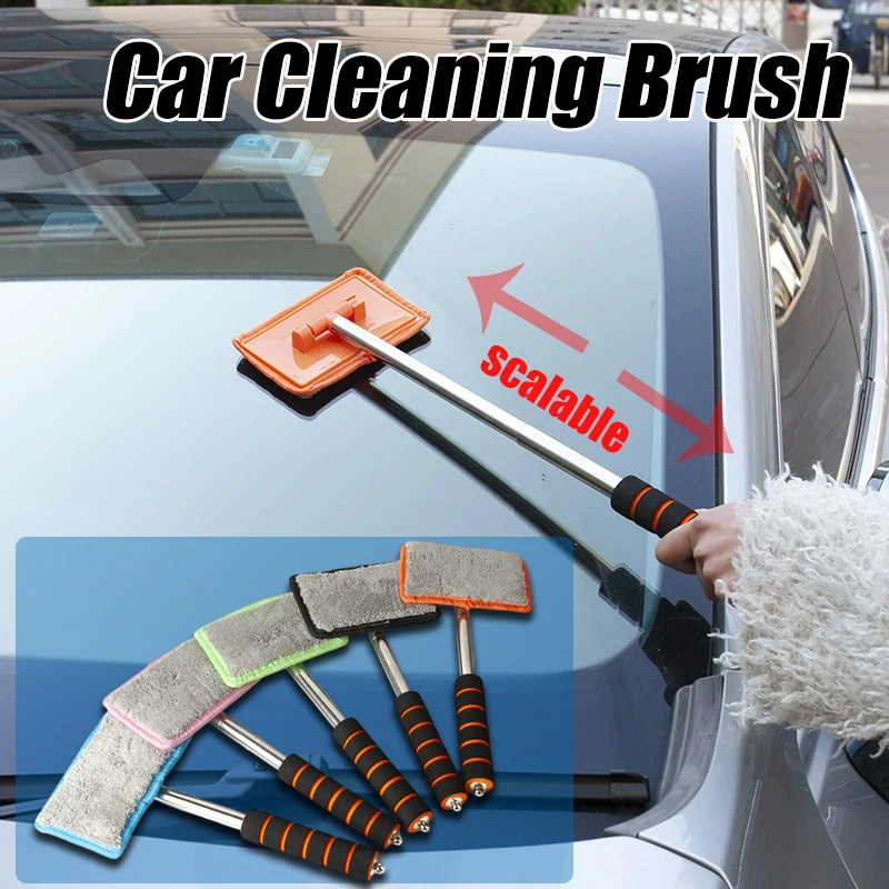 Car Cleaning Brush Retractable Windshield Cleaning Wiper Microfiber Soft-Bristle Glass Defogging Tool Automotive Cleaning Tools