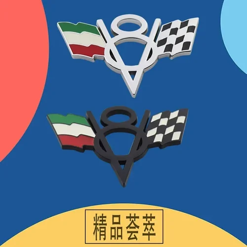 Imagen 2 del producto Bandera americana cromada V8 V 8 Italia Reino Unido Alemania bandera nacional de EE. UU. para guardabarros maletero capó trasero placa con nombre calcomanía emblema insignia pegatina