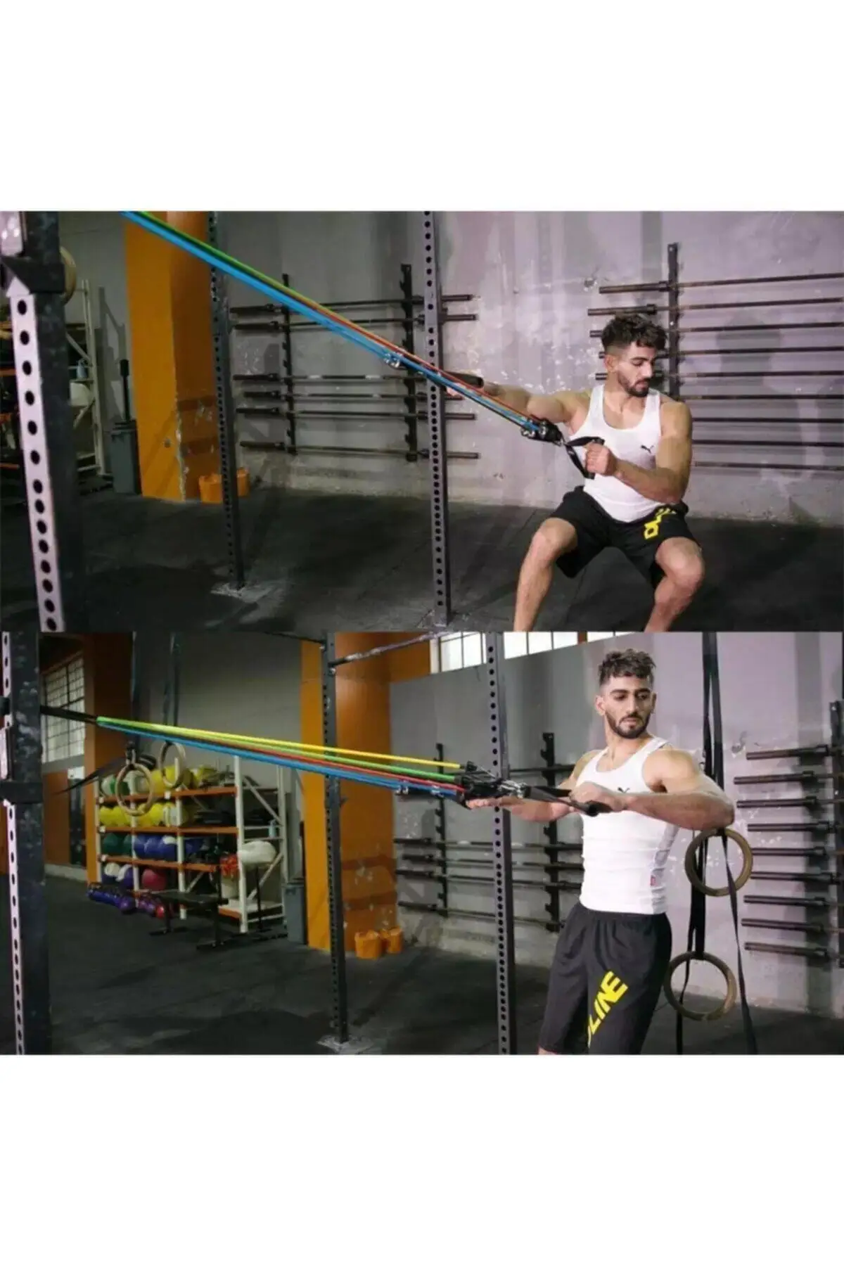 Resistance Tire Set Multifunctional Exercise Set Door Back With Bracket Full Set 11 Piece