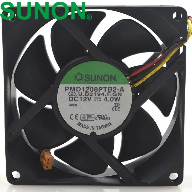 

1pcs PMD1208PTB2-A 8025 80*80*25mm 80mm DC 12V 4.0W 3 Wires Computer Blower Cooling Axial Fan for SUNON