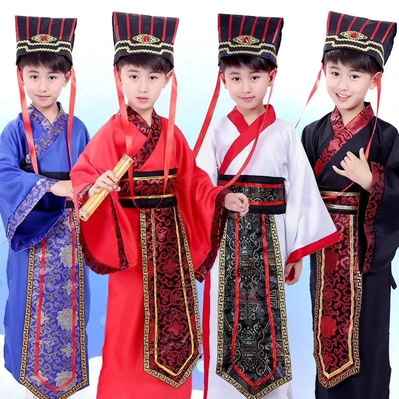 Túnica china, disfraces de estudiantes universitarios antiguos, Kimono para niños y adultos, disfraz étnico Vintage tradicional de China para niños, disfraz Hanfu