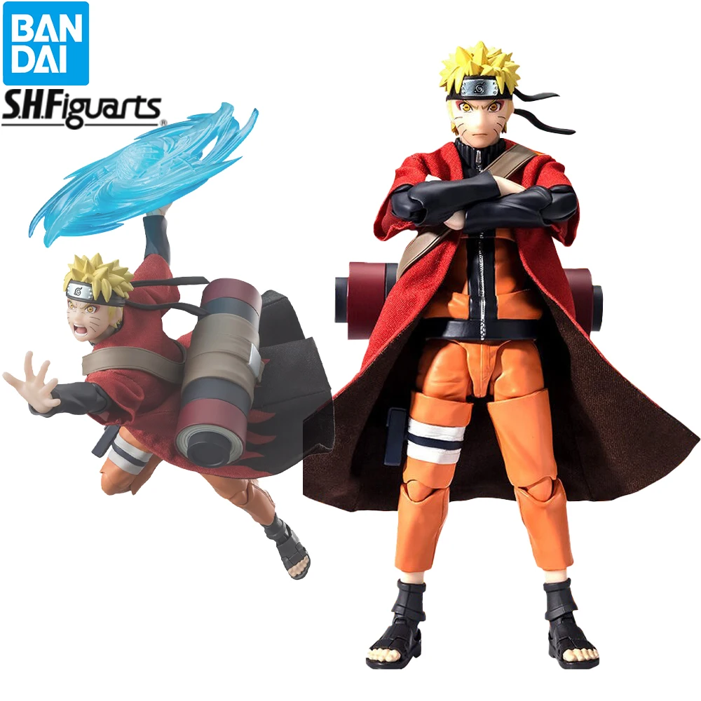 BANDAI S.H.Figuarts Uzumaki Naruto tryb szałwii Konoha 1/12 lalka akcji kolekcjonerska Anime model figurki zabawka