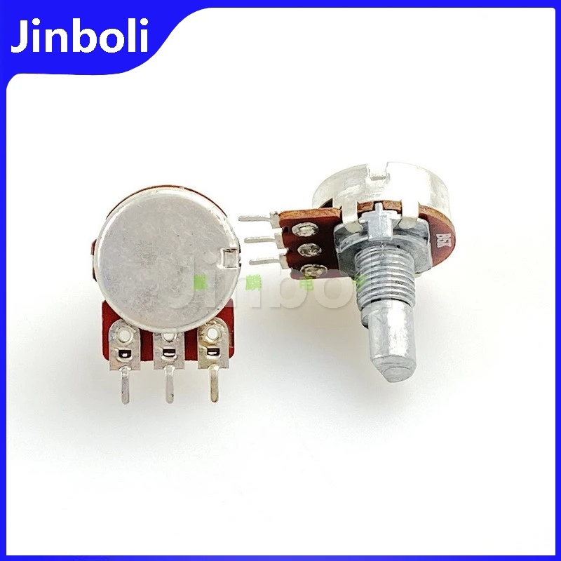 5PCS 16 Type WTH148 Power Amplifier Audio Speaker Volume Potentiometer B5K B10K B20K Single 3Pins Half Shaft Length 15MM