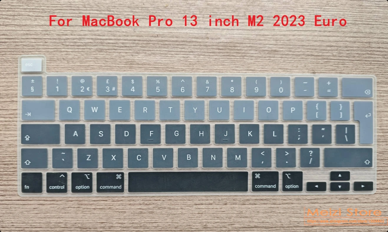 

EU English Euro For MacBook Pro 13 inch M2 2023, 2022, 2021 2020 M1 A2338 A2289 A2251 Keyboard Cover Skin Silicone