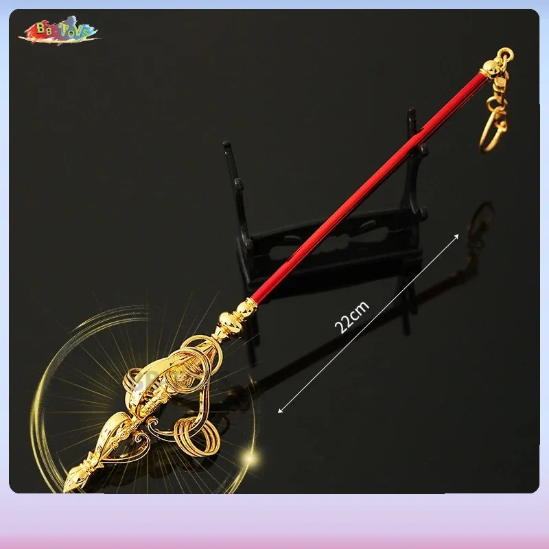 In Stock King game around Journey to West Sanzang Tang Monk Jin Chan stick alloy weapon model ornaments toys Finished Collection