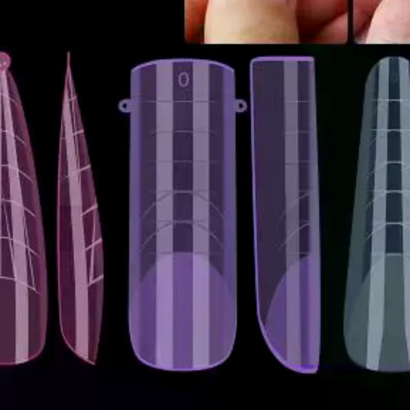 Ensemble de formes d'ongles colorées, 140 pièces/boîte, formes complètes d'ongles, moules supérieurs pour ongles, formes d'extension de Gel, outils de faux moule de construction