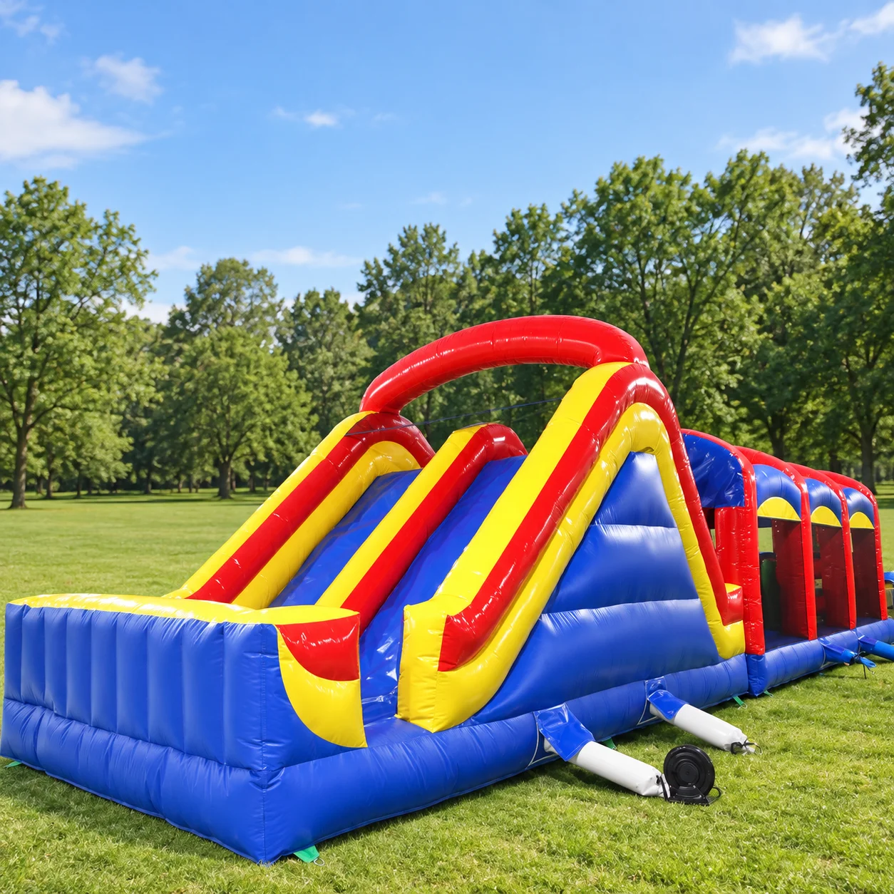 Inflatable obstacle castle slide is made of high-strength commercial PVC material | Customized according to drawings