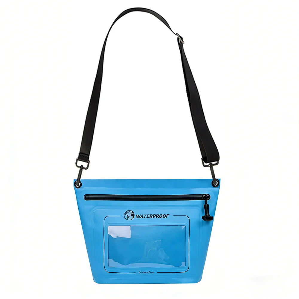 For Pool Parties Waterproof Shoulder Bag PVC Material Outdoor Bag Waterproof Bag Airtight Zipper Pouch Sturdy Pvc Fabric