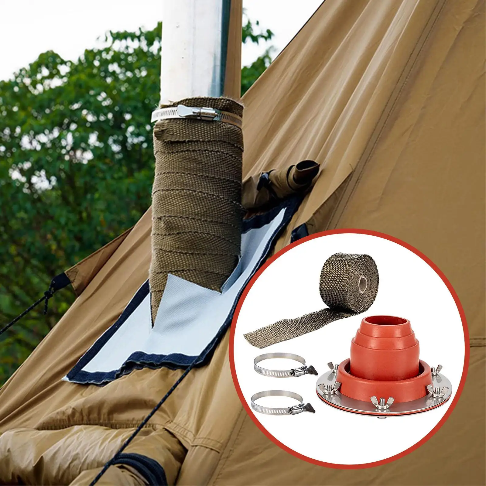 Tent Stove Jack Pipe Vent Tube Stove Chimney High Temp Fire Resistant Silicone