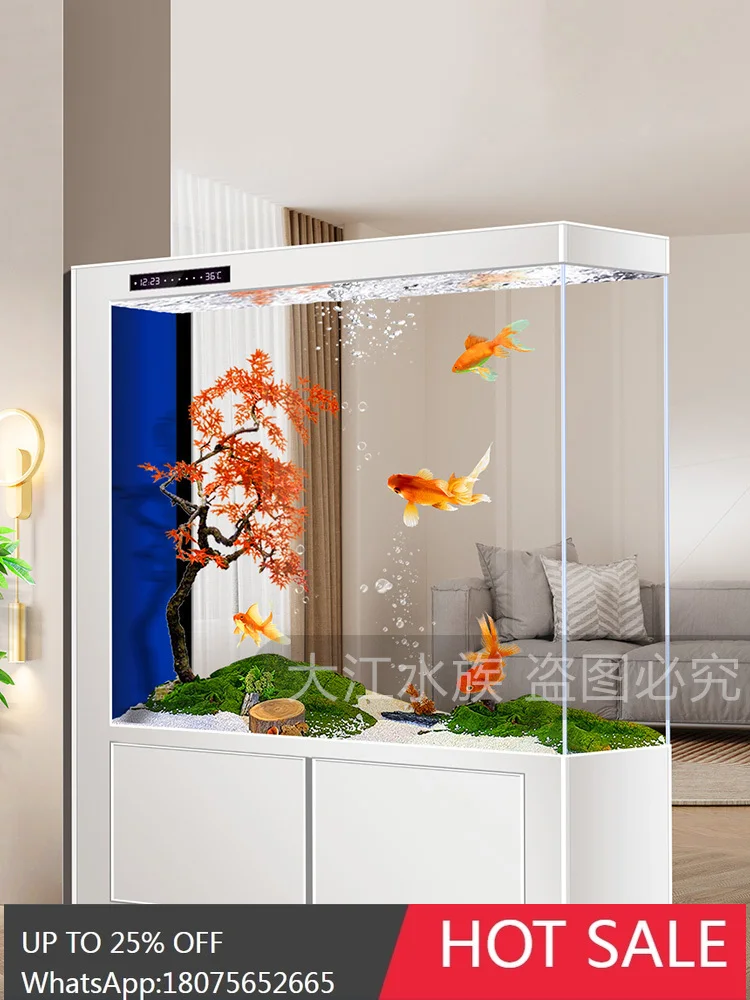 

SGF with shoe cabinet fish tank living room household screen entrance aquarium free of water change