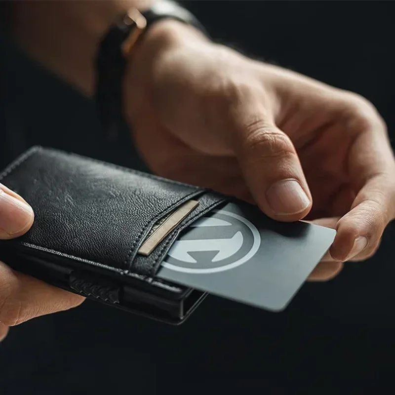 Rfid Microfiber Leather Credit Card Holder Men Wallets Black Slim Bank Cardholder Case Smart minimalistic Wallet Porte Carte