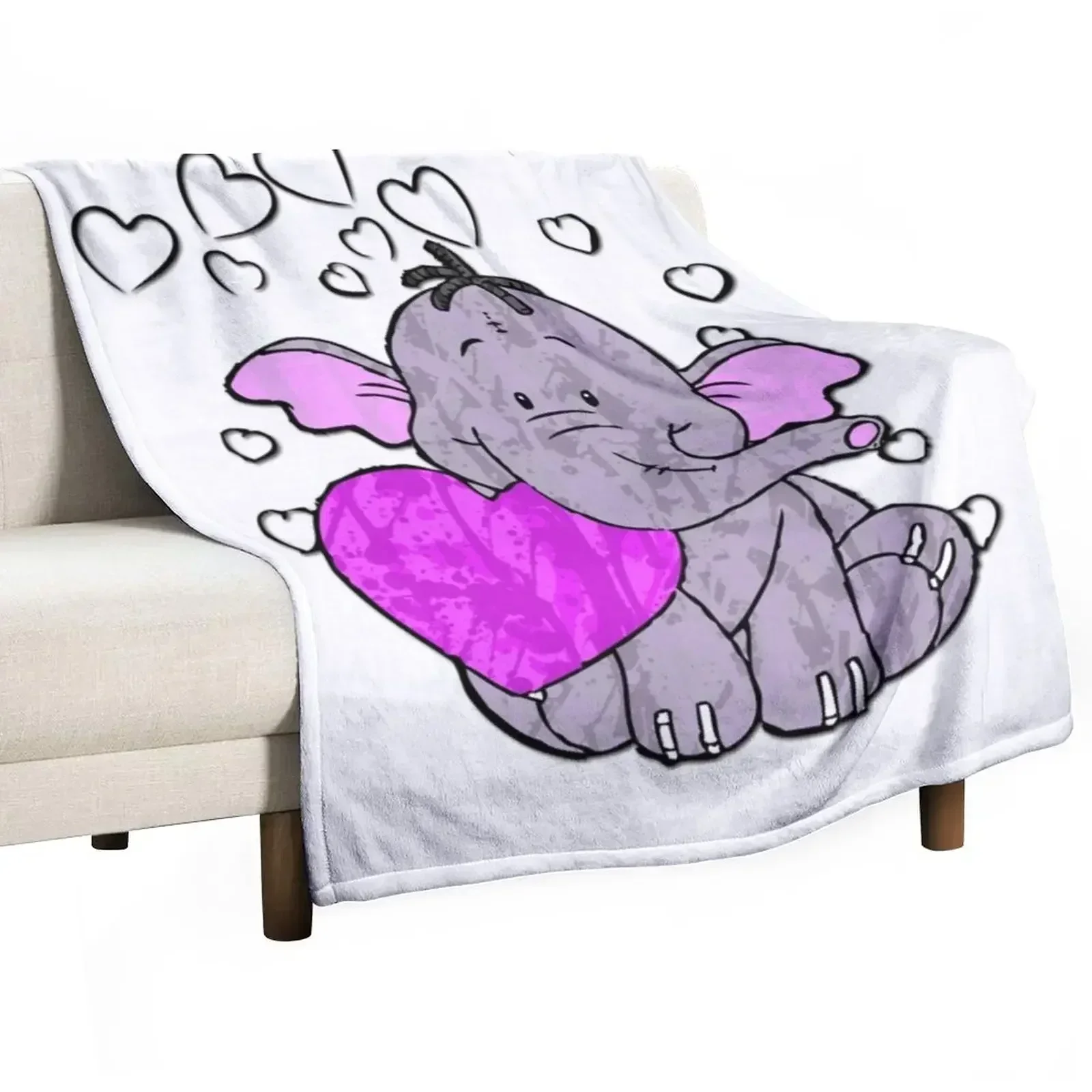 Heffalump Valentine Throw Blanket Plush for sofa Warm Blankets