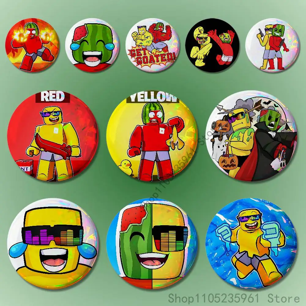 

S-Sunny And M-Melon 32mm 58mm 75mm 44mm 25mm Anime Badges Brooches DIY Pins Decorations Birthday Valentine Gifts