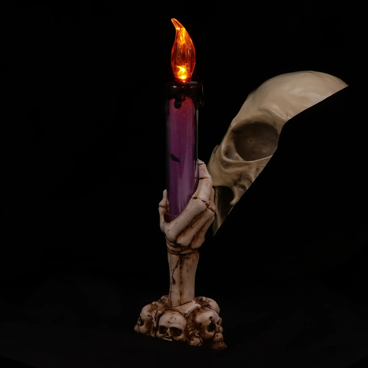 

Halloween LED Lamp Purple Creative Skull Lamp Durable Plastic Halloween Party Haunted House Decoration