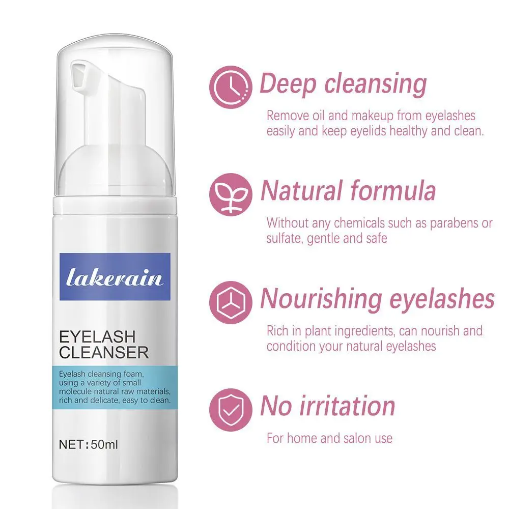 Hot Safe for Natural Lashes Non-Irritating Shampoo Eyelash Extension Cleanser Eyelid Foaming Lash Foam