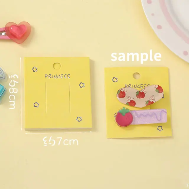 50pcs 7x8cm Barrettes carta da imballaggio carta da esposizione per forcine carine per accessori per capelli fai da te etichetta porta etichette per