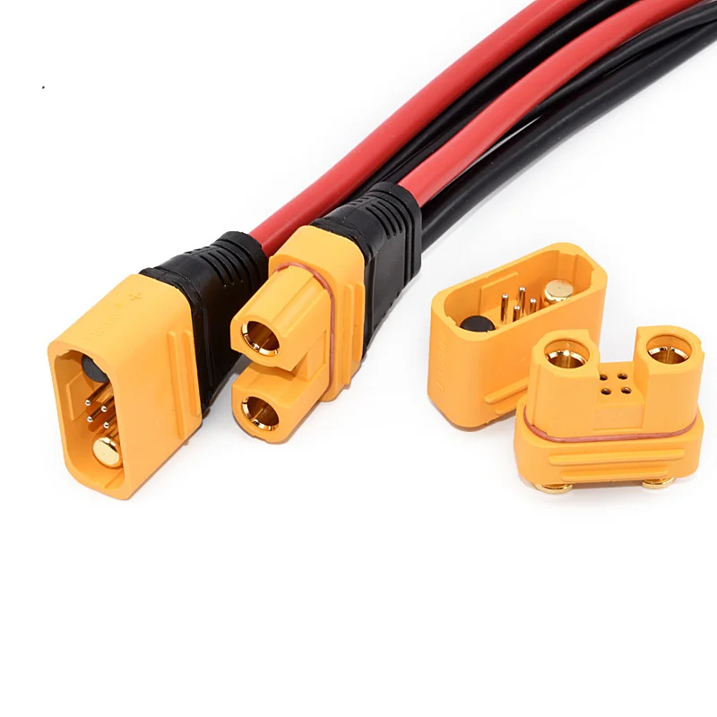 1Pcs As150U-F As150U-M As150Upb-M Straight Pin As150Upw-M Bent Pin 8Awg Male and Female Model Aircraft Plug Anti-Sparking with Signal Pin Lithium Battery Waterproof Agricultural Drone Plug Connector Pa66 15Ω Dc500V 0.4